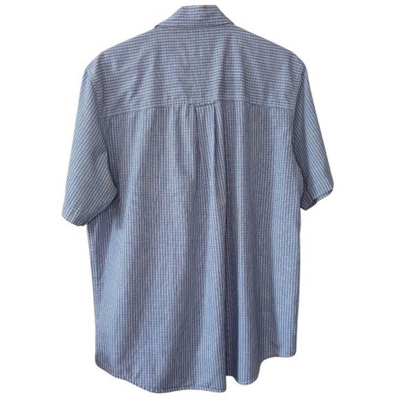 Chaps Ralph Lauren Button Up Shirt Mens Large Blue Check Short Sleeve Casual - Picture 3 of 9